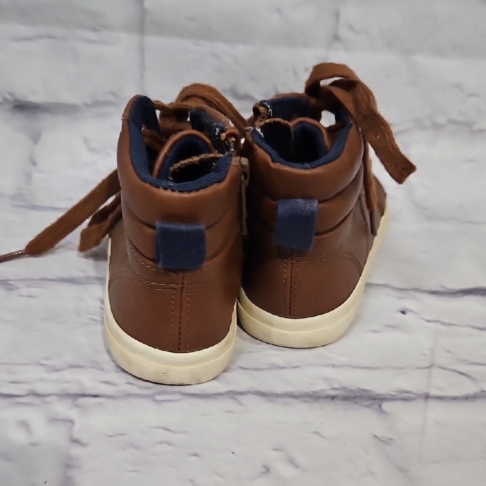 Cat & Jack Kids' Brown Lace-Up High Top Sneakers - Picture 3 of 6